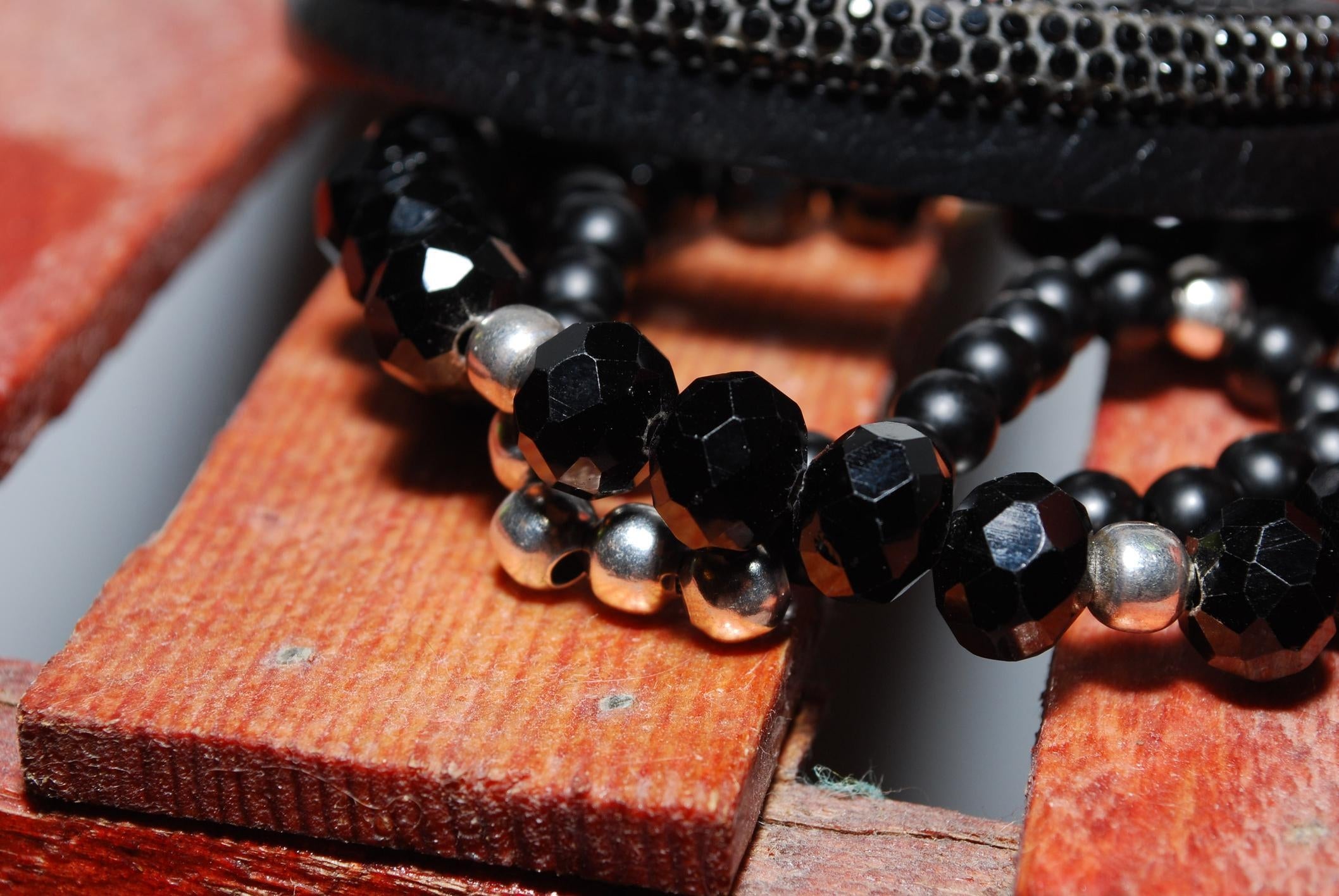 Black Onyx / Black Obsidian Bracelet