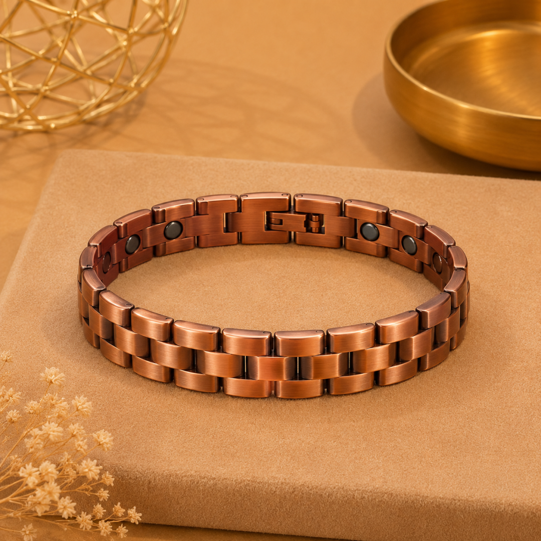 Copper Magnetic Watch-Link Bracelet