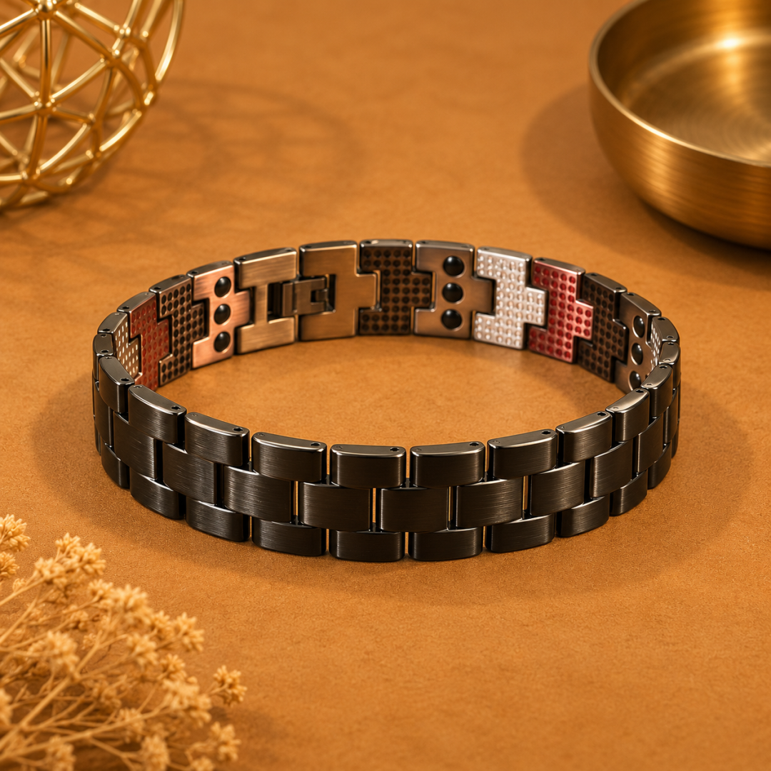 Hematite Copper Magnetic Watch-Link Bracelet