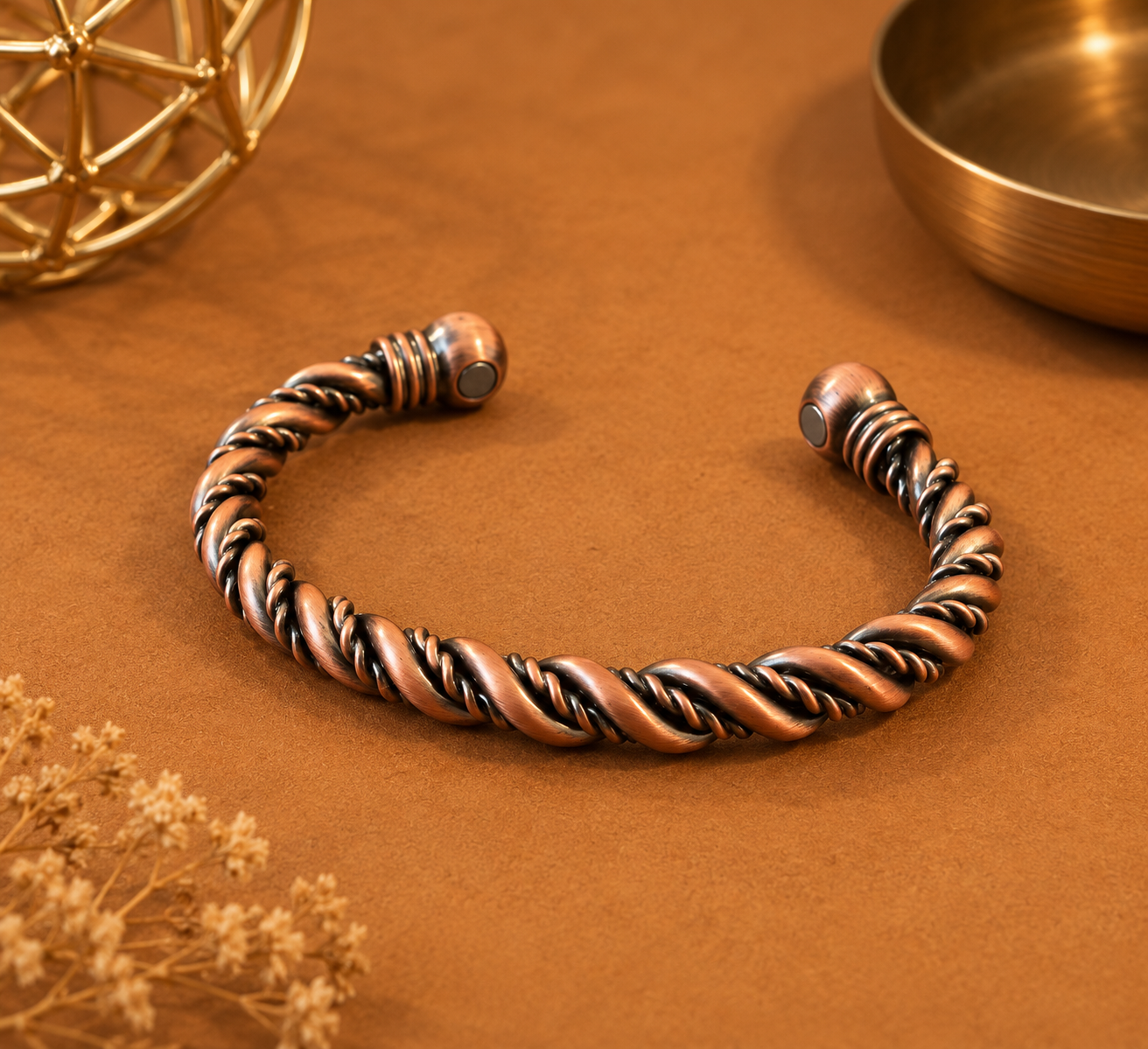 Tensor Copper Magnetic Bangle
